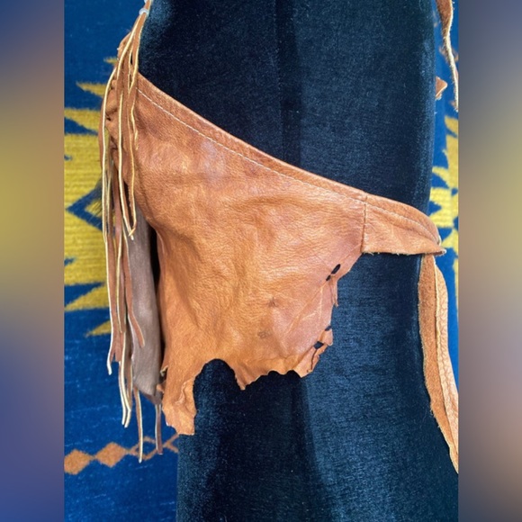 VTG 70’s Deerskin Halter Suede Genuine Leather Feather Handmade Top! - Picture 9 of 11